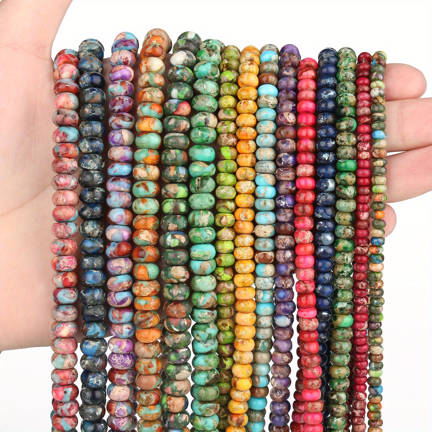 8mm Natural Stone Sea Sediment Jasper Beads for DIY Jewelry Making